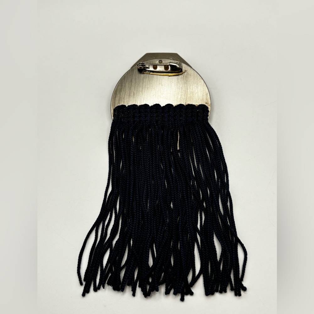 Handmade Mixed Metal Geometric Tassel Brooch – Avant Garde Statement Pin - Picture 10 of 12